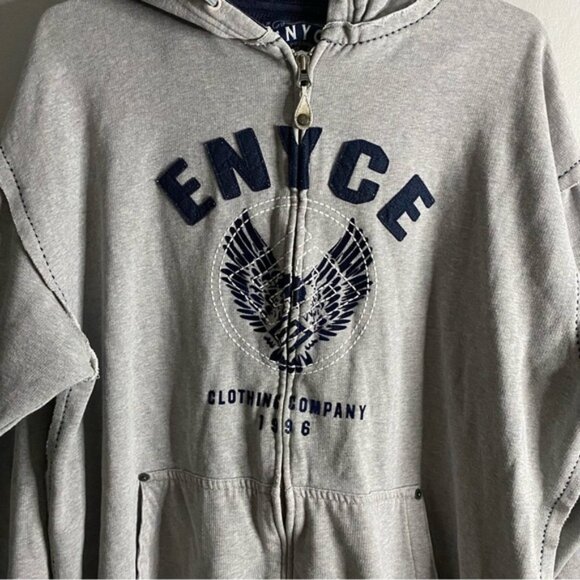 Vintage Enyce Limited Edition Men's Gray Sweatshirt Hoodie Jacket - Picture 6 of 9